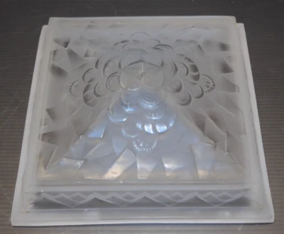 -PLAFONNIER LUSTRE MULLER Frères LUNEVILLE VERRE Pressé Moulé dépoli incolore  D - Photo 1/4