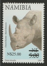 Namibia 2005 MINT $25 surcharge on Rhino sg1005 MNH