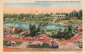 Reinisch Memorial Rock Garden, Topeka, Kansas Vintage PC - Imagen 1 de 2