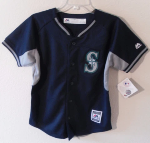 NWT Majestic Felix Hernandez Seattle Mariners Youth Jersey S 8 Navy MSRP$55 Cover