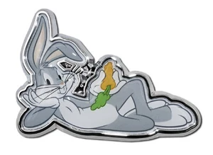 Bugs Bunny Looney Tunes Chrome Metal 3.65" x 2.5" Auto Emblem - Picture 1 of 3