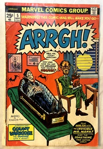 ARRGH! 5 Marvel Comics 1975 Count Varicose The Invisible Mr. Mann Vintage Book - Picture 1 of 6