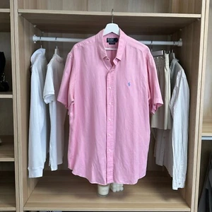 Ralph Lauren Mens Linen Short-Sleeve Shirt Size XL Pink Ellington Summer *READ* - Picture 1 of 8