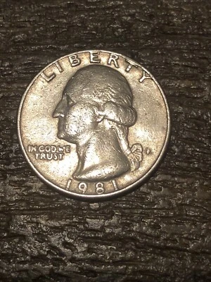 1981 P FILLED MINT MARK ERROR WASHINGTON QUARTER DOLLAR COIN RARE! - Image 1 of 2