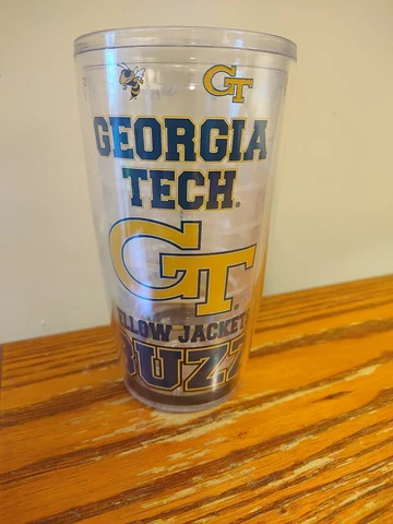 16 oz Georgia Tech Yellow Jackets plastic tumbler Cup Cover