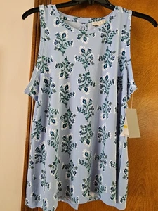 Top smanicato floreale Chaus donna taglia M poliestere/spandex - Foto 1 di 7
