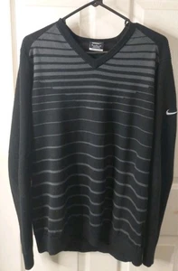 Suéter Pullover Nike Golf Tour Performance Para Hombres Mezcla de Lana Negro Gris XL - Imagen 1 de 5