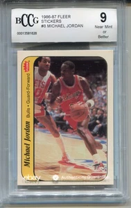 1986 Fleer Michael Jordan Rookie Card Beckett Graded BCCG 9 Sticker #8 - Bild 1 von 6