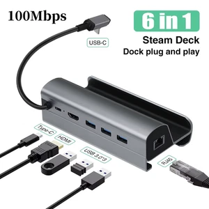 Docking Station per Steam Deck 4K HD 6 in 1 HUB USB Tipo C a HDMI Compatibile 4K - Foto 1 di 14