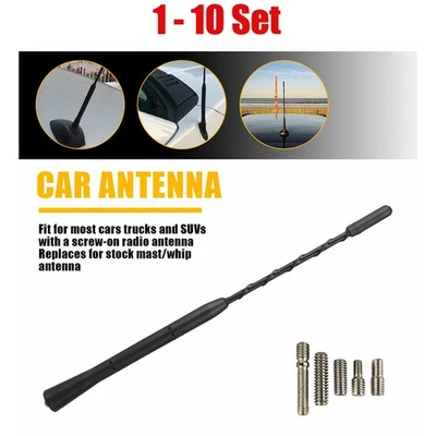 9" Black Fuba Antenna Mast Power Rod AM/FM For BMW 1-Series 2004-2013 1-10Set Foto 1 de 4