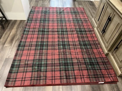 RUGGABLE 9’x12’ Alfombra Vestido Stewart Tartán Rojo Cuadros Navidad Cubierta Solo Foto 1 de 4