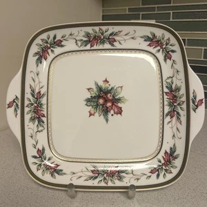 Fitz and Floyd Classic Choices Winter Holiday Square Serving Dish with Handles - Picture 1 of 6
