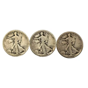 1921 P D S TRIO Walking Liberty Silver Half Dollar Set G/VG Very Good 50c - Picture 1 of 2