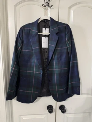 Auténtico Blazer PAUL SMITH Lana a Cuadros Seda 2 Botones Calce Soho Talla 46 Nuevo con Etiquetas Foto 1 de 4