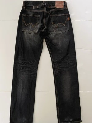 Vintage Edwin ZXX Selvage Denim Jeans Men 30 ( 30x32 ) Black Washed Buckle  - Image 1 of 4