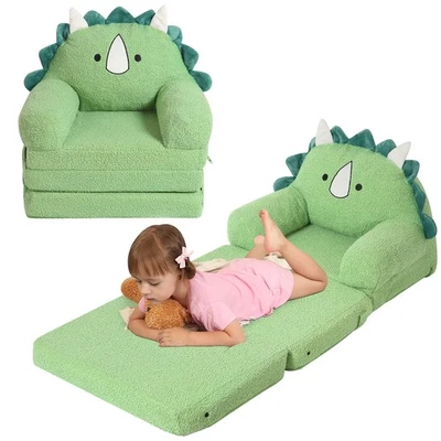 Sofá plegable para niños, sofá Triceratops para niños pequeños con tres cojines de espuma plegables, Co Foto 1 de 4