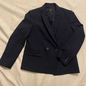 J Crew Blazer Gr. 12P Marine Zweireiher Jacke Preppy Klassisch Schule Arbeit - Bild 1 von 10