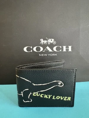 NWT Coach Slim Billfold Wallet With Sketch Print Black Multi - Image 1 of 4