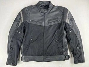 Harley Davidson Motorcycle Textile + Leather Riding Jacket With Liner Mens Large - Picture 1 of 12