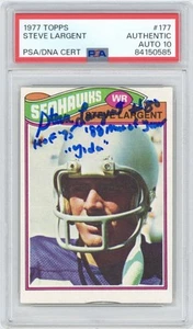 Steve Largent 1977 Topps Rookie RC "Yoda" Autographed Signed #177 Auto PSA 10 - Bild 1 von 2