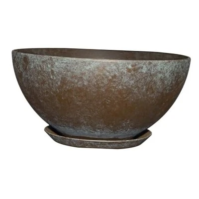 Maceta moderna clásica para hogar y jardín Rosie con drenaje - cobre desgastado Foto 1 de 4