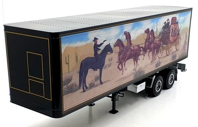 KK Scale Road Kings 1/18 Scale RK180161 Semi Auto Truck Trailer Black Smokey - Image 1 of 4