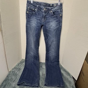 Miss Me Jeans Damen 28x31 Bootcut Strass Pattentasche verziert Denim Y2K - Bild 1 von 13