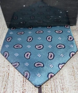 Brooks Brothers “346” Pure Silk Tie -blue with pink paisley pattern ~ Made in US - Picture 1 of 2
