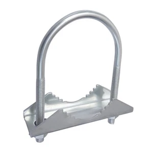 Heavy Duty Antenna Mast Clamp with U Bolt Secure Mount for Round Pipes - Picture 1 of 19