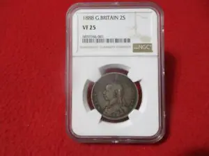 GREAT BRITAIN 1888 Queen Victoria Silver 2 Shillings / Florin NGC VF 25 T6360 - Picture 1 of 2