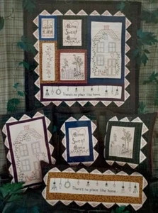 Home Sweet Home Quilt Embroidery By Bareroots Pattern Wall Hanging & Pillows - Picture 1 of 3