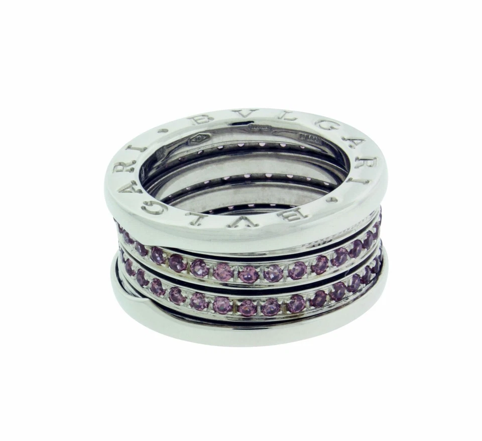 Anillo Bvlgari B.Zero1 4 Bandas Oro 18K Pavé Turmalina Rosa 51, EE. UU. 5,75 Foto 1 de 4