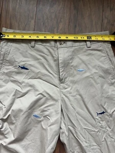 Vineyard Vines Boys Size 18 Chino Tan Pants Shark, Whale, Fish Pattern - Picture 1 of 5