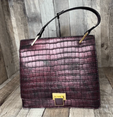 Bolso Bandolera Kate Landry Imitación Caimán Borgoña Vino Bolso de Mano Foto 1 de 4