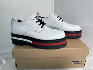 Tommy Hilfiger Zapatos de Plataforma Bandera Suela Con Cordones Mujer UK 4 EU 37 NUEVO EN CAJA - Imagen 1 de 19