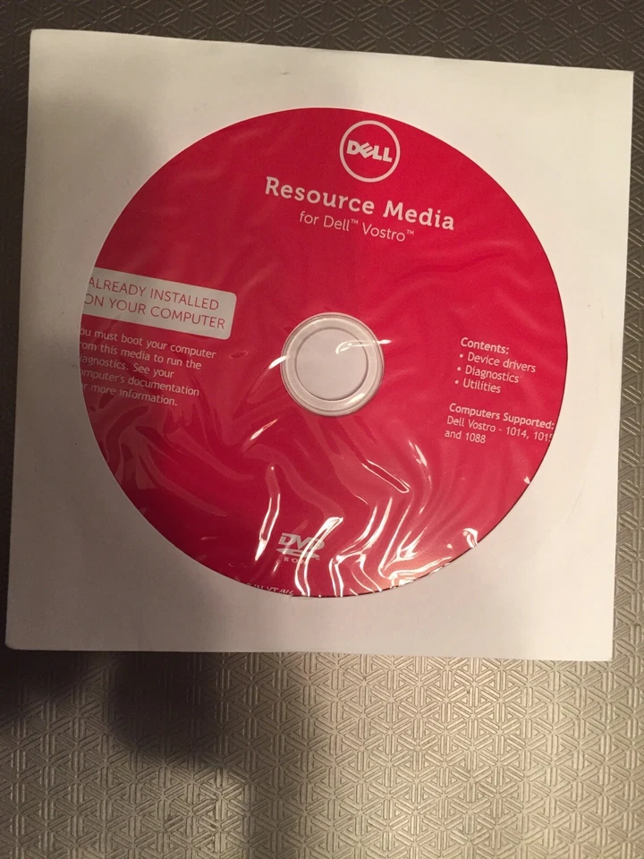Dell Resource Media DVD, Vostro 1014,1015,1018, P/N YT4K6, Rev.A00, August 2010 - Image 1 of 1