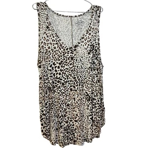 Torrid Womens Super Soft Knits Tank Top Multicolor 4 Leopard Print Casual V-Neck - Picture 1 of 7