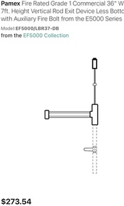 Lamex EF5000/LBR37-DB Feuerschutzklasse 1 kommerziell 36" 7 Fuß. Vertikaler Stangenausgang - Bild 1 von 14