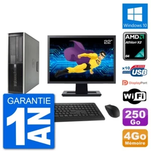PC HP 6005 SFF Ecran 22" AMD Athlon II X2 B24 RAM 4Go 250Go Windows 10 Wifi - Imagen 1 de 3