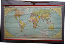 the earth politically view vintage rollalbe world map school