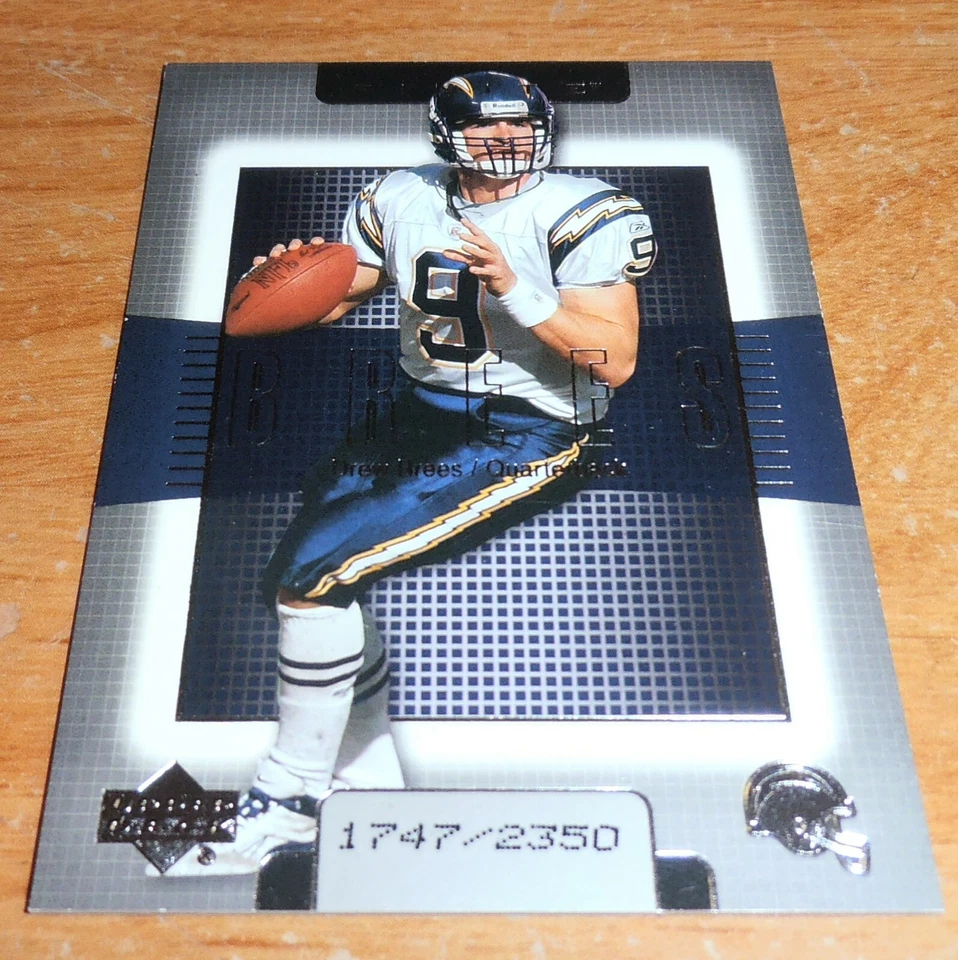 2003 Upper Deck Finite Drew Brees # 1747/2350 San Diego Chargers Saints #9 - Image 1 of 1