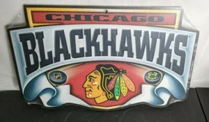 NHL Chicago Blackhawks wincraft scroll Wood Wooden Sign new sealed 17" 2013 - Picture 1 of 10