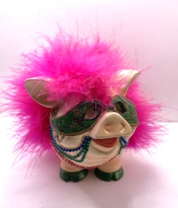 Pig Tales By GiftCraft #14072 Mardi Gras Piggy Bank Rare collector addition - Picture 1 of 15