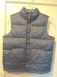 Old Navy Puffer Vest Full Zip Blue White Size M 8 10 Space Dye print Boys Girls - Picture 1 of 10