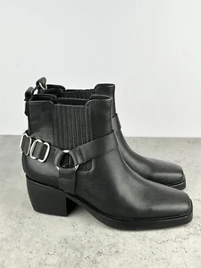 Sam Edelman Damenstiefel Größe 6 schwarz Leder Biker Schnalle neu mit Etikett 280 $ - Bild 1 von 6