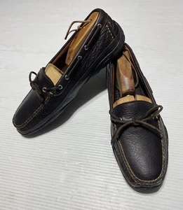 L.L. Bean Men's Sz 9.5 D Brown Soft Leather Moccasin Driving Shoe Vibram Sole - Picture 1 of 11