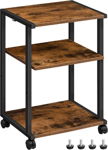 Mobile Printer Stand, 3-Tier Printer Cart under Desk with Storage, Industrial Ad - Picture 1 of 9
