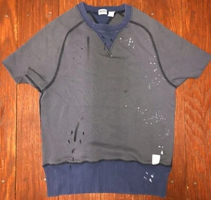 2010 Ralph Lauren Rugby rrl T-Shirt sonnengewaschen blau gerissen Spritzfarbe Löcher S - Bild 1 von 10