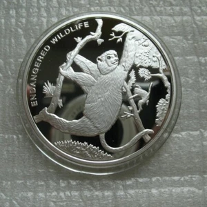 Congo 10Francs 2010 Silver-Plated Proof Coin Endangered Wildlife Nasalis larvatu - Picture 1 of 2