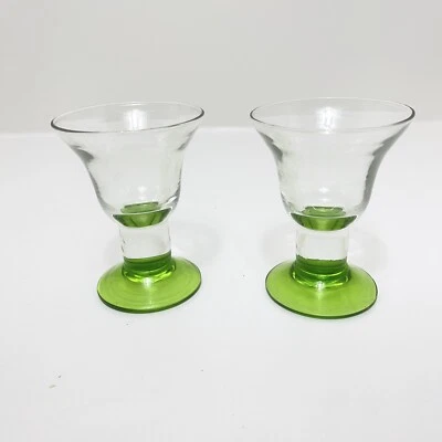"Copas de cóctel vintage Pr of verde pedestal Martini postre tiro 3,5"" patas" Foto 1 de 4